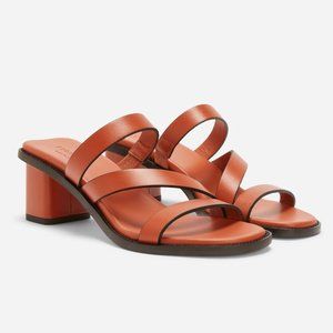 Everlane The Italian Leather Tourist Heels in Adobe Brown New Womens Slides